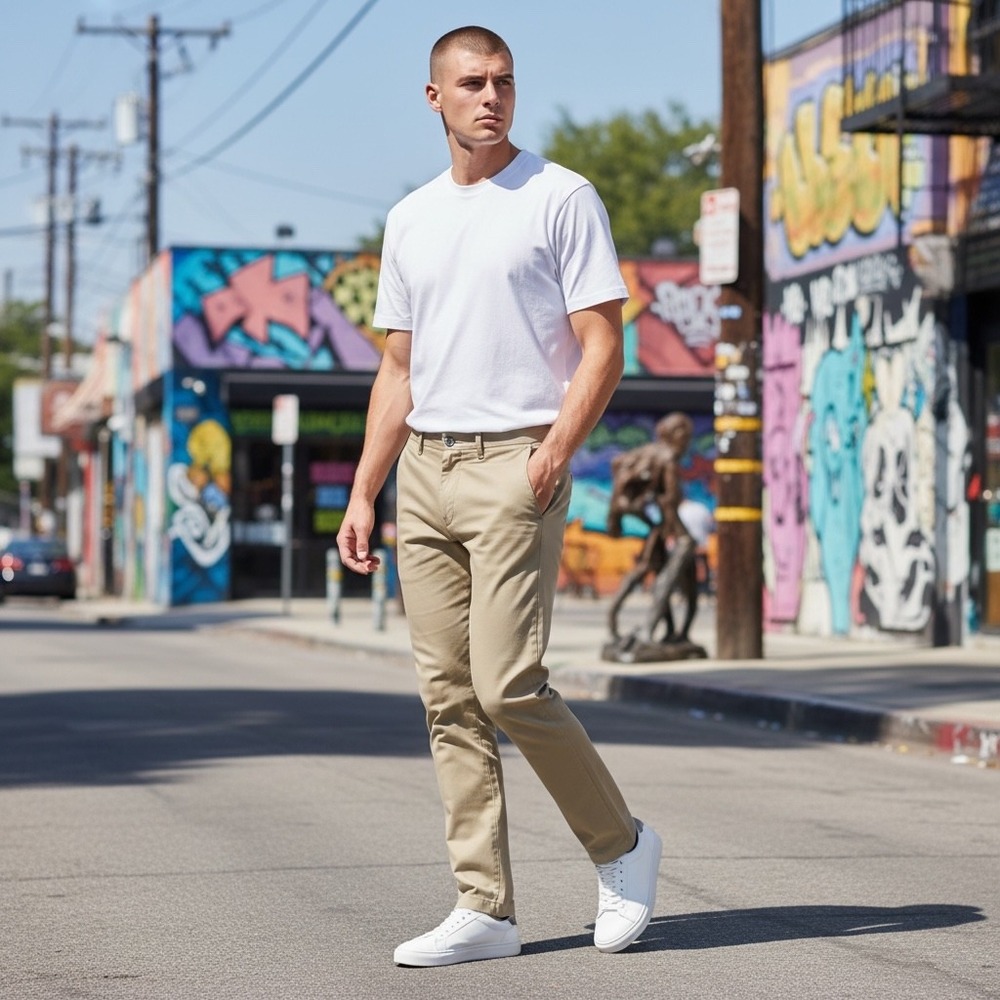 Birddogs Men Khaki Chino‎ Pants Stretch Cotton Blend Tan 32x30 EUC